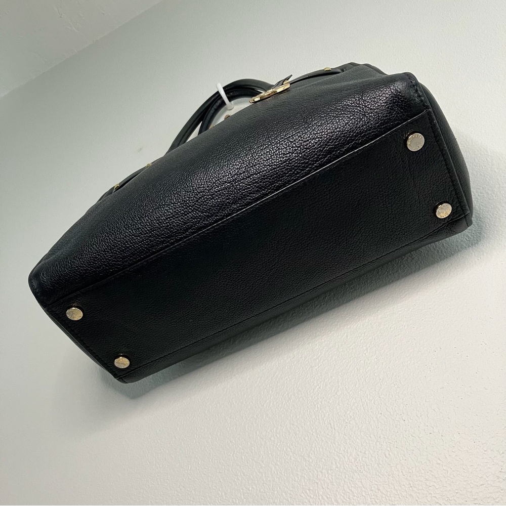 Michael Kors | Black Pebbled Leather Shoulder Bag with Gold Accents - Picture 15 of 15